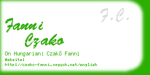 fanni czako business card
